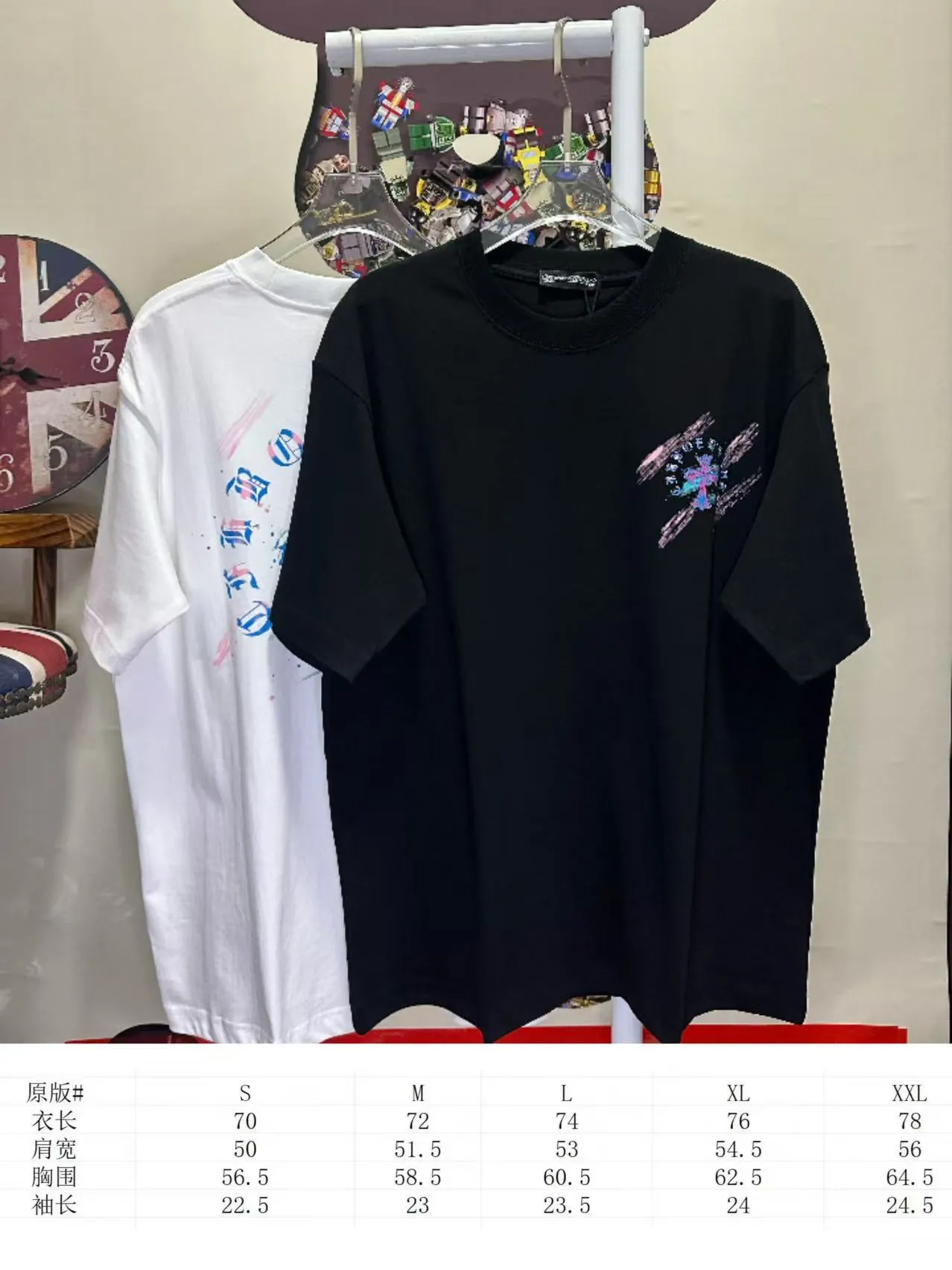 L 26854# 𝗖𝗵𝗿𝗼𝗺𝗲 𝗛𝗲𝗮𝗿𝘁𝘀 2026 New Arrival Original ！ ： ！ ！ ：Black White SIZE：S-XXL